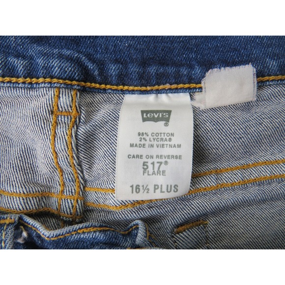 Levi's 517 Flare Jeans Women's 16.5 Plus Blue Denim Bootcut Stretch - Picture 2 of 9